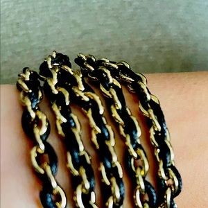 Black & gold woven chain